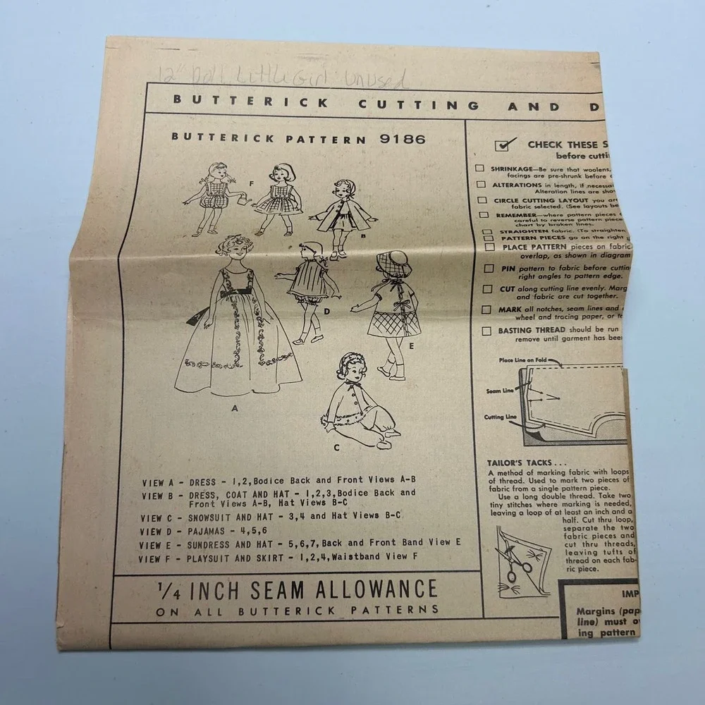 Butterick Vintage Mail Order‎ Pattern #9186 12